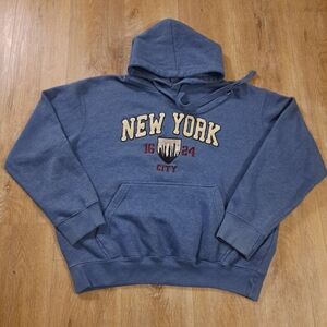 New York Popular Blue Sweatshirt 1624 City Hoodie Men's Size Large